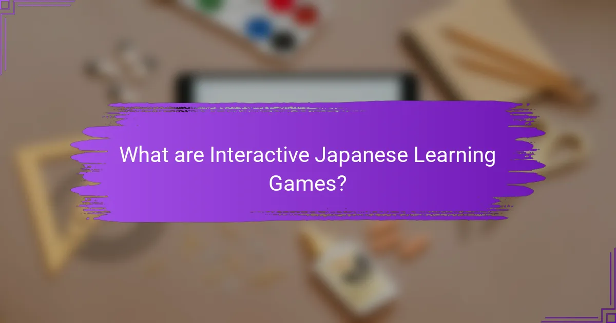 What are Interactive Japanese Learning Games?