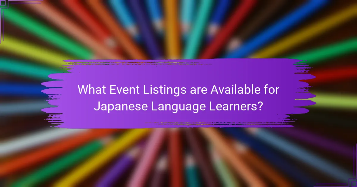 What Event Listings are Available for Japanese Language Learners?