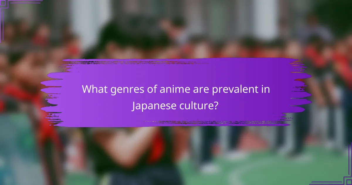 What genres of anime are prevalent in Japanese culture?