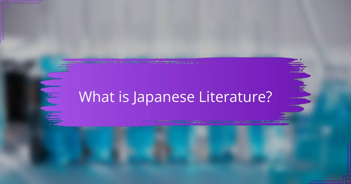 What is Japanese Literature?