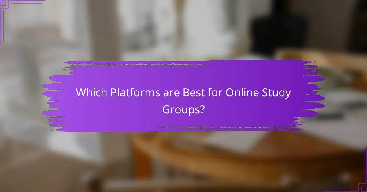 Which Platforms are Best for Online Study Groups?